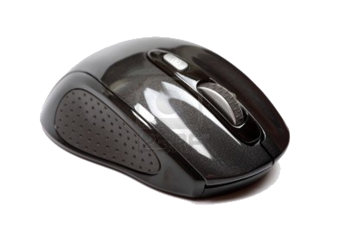 Glossy Black Translucent Gaming Mouse With Reflective Surface PNG Photo