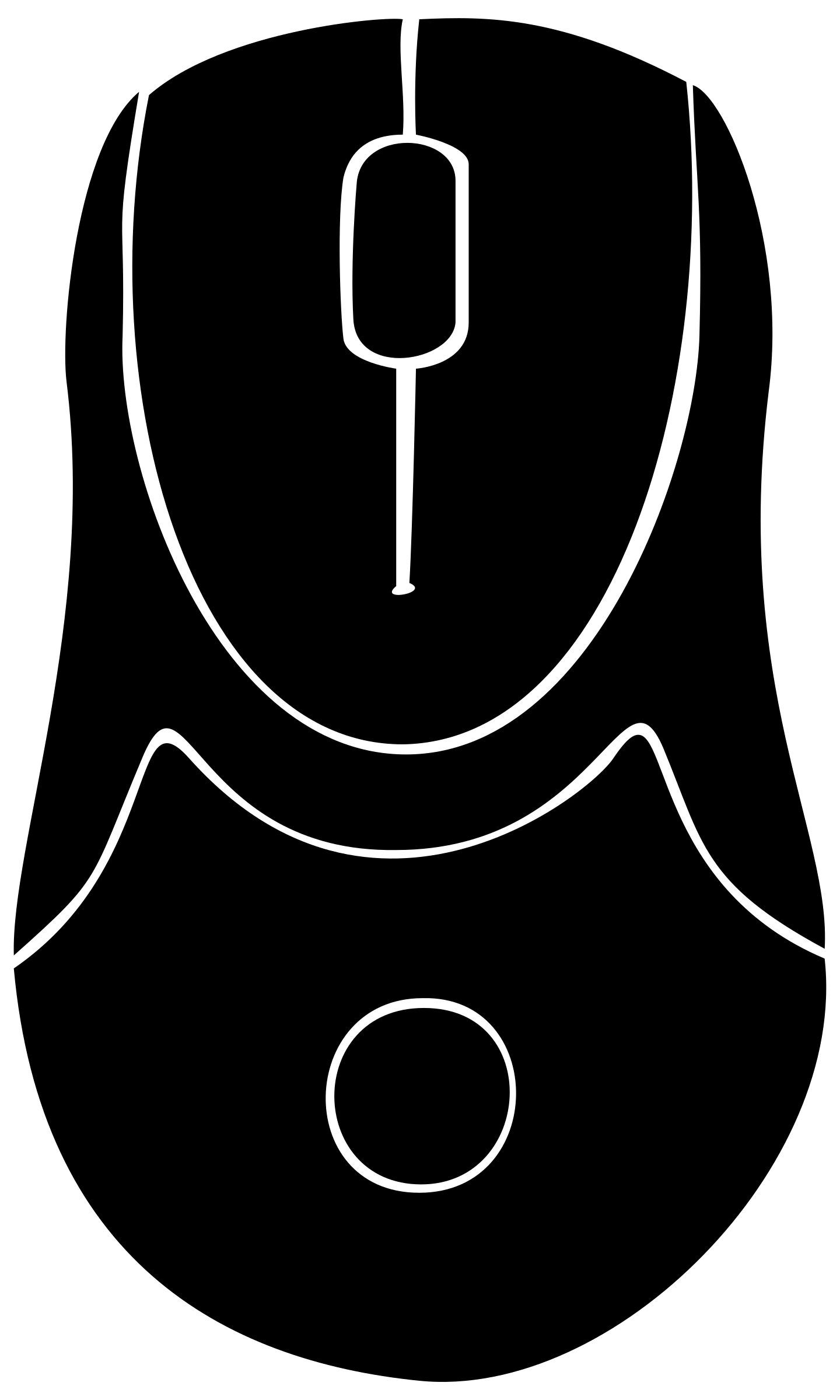 Minimal Black Outline Mouse Icon With Center Scroll Wheel PNG Illustration