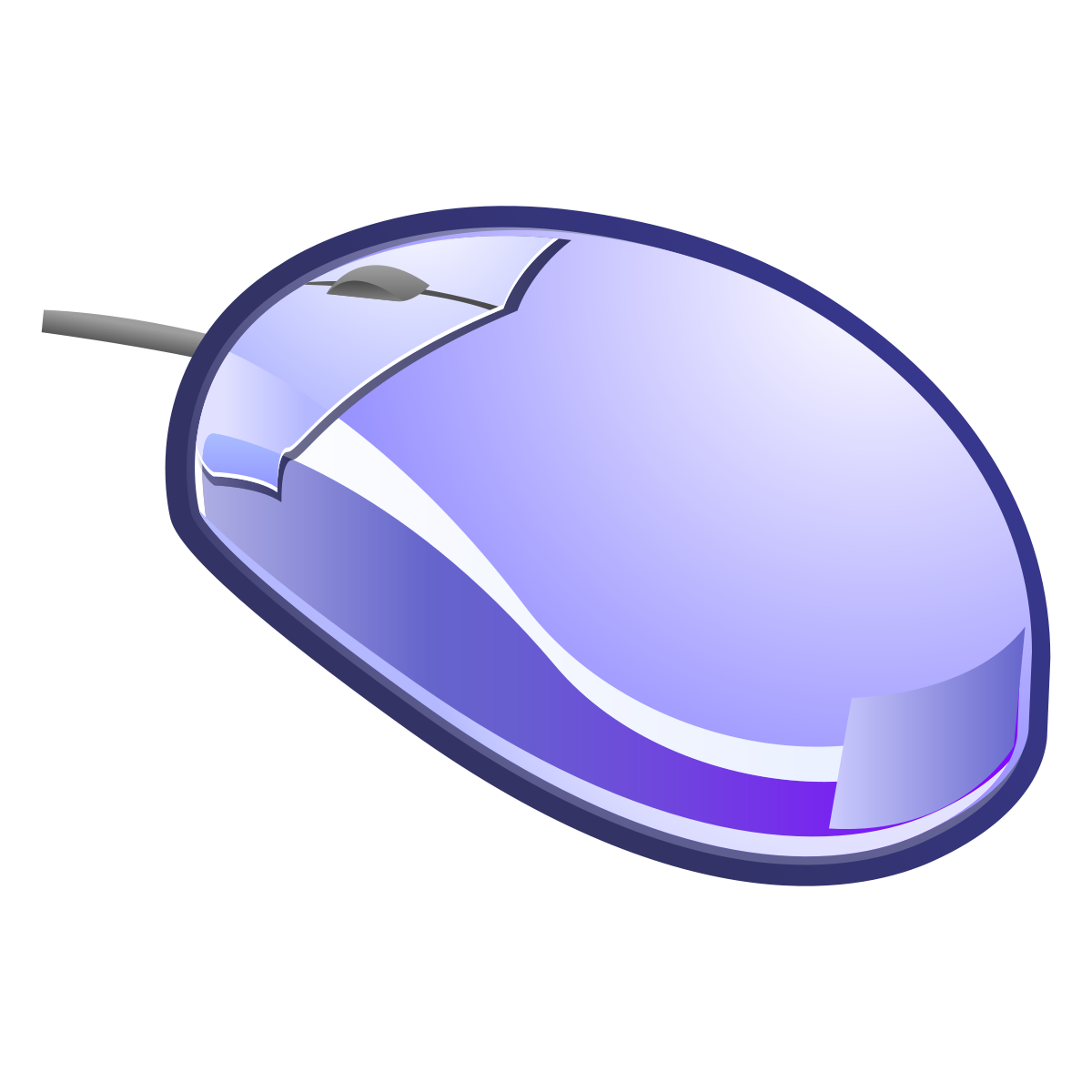 Purple Blue Wireless Mouse Illustration With Glossy Top PNG Graphic