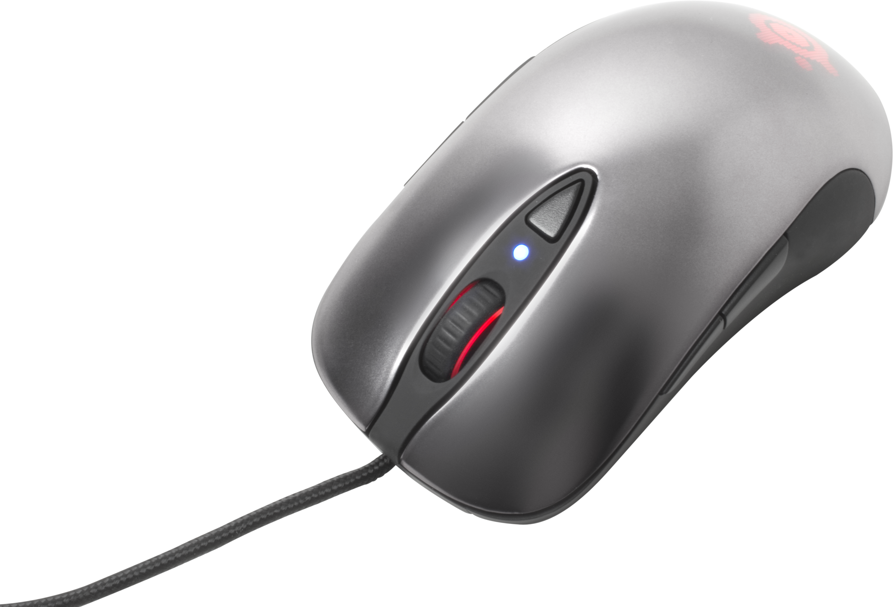 Silver Computer Mouse Bottom View Showing Optical Sensor And Battery Cover PNG