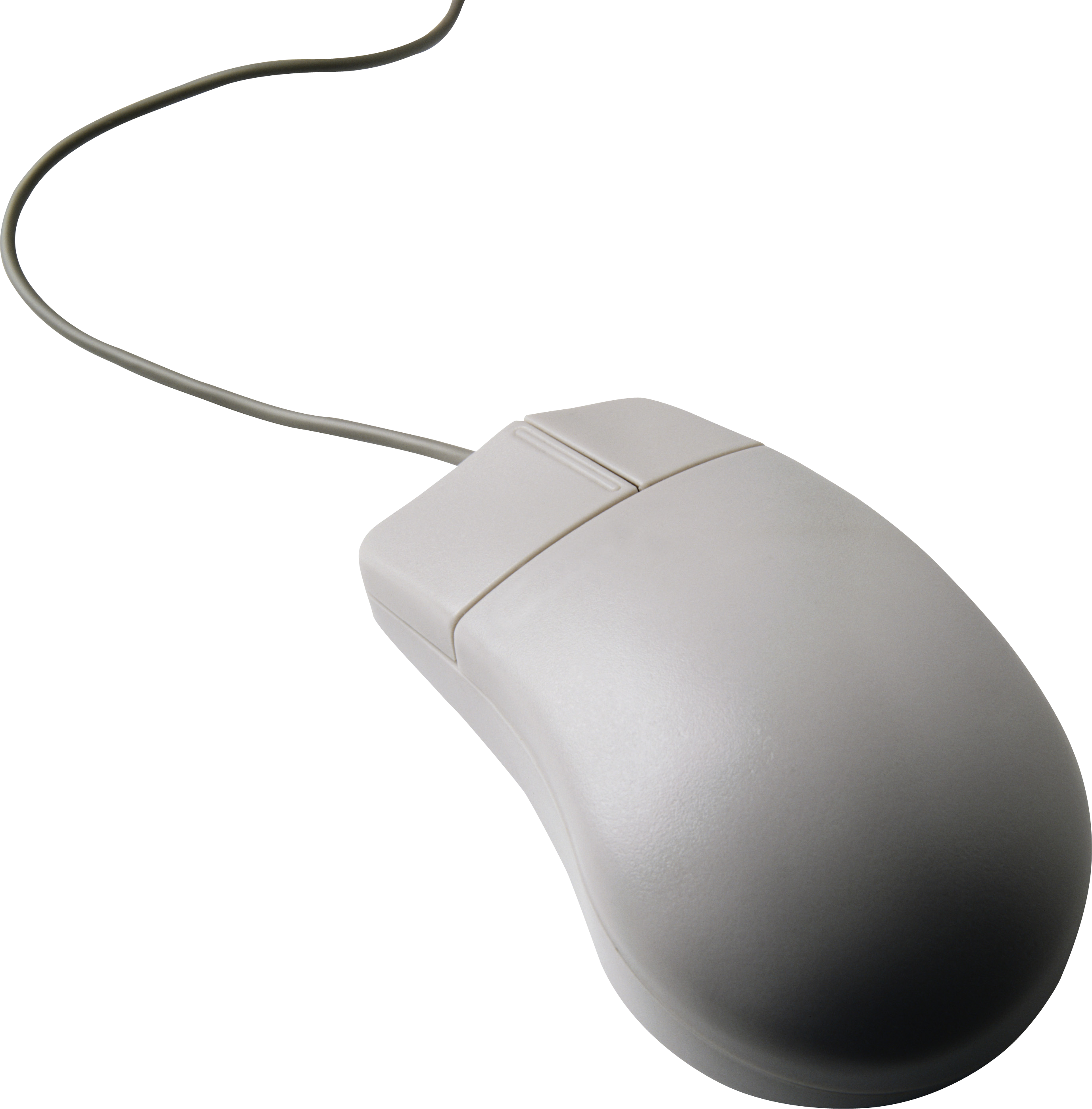 Silver Gray Wired Mouse With Rounded Palm Rest And Slim Cable PNG Product