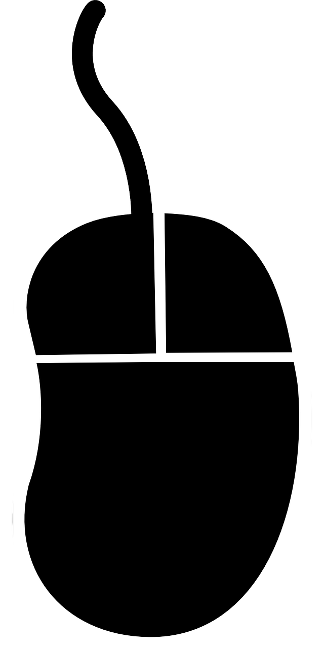Simple Black Mouse And Cable Outline Symbol Transparent PNG Icon