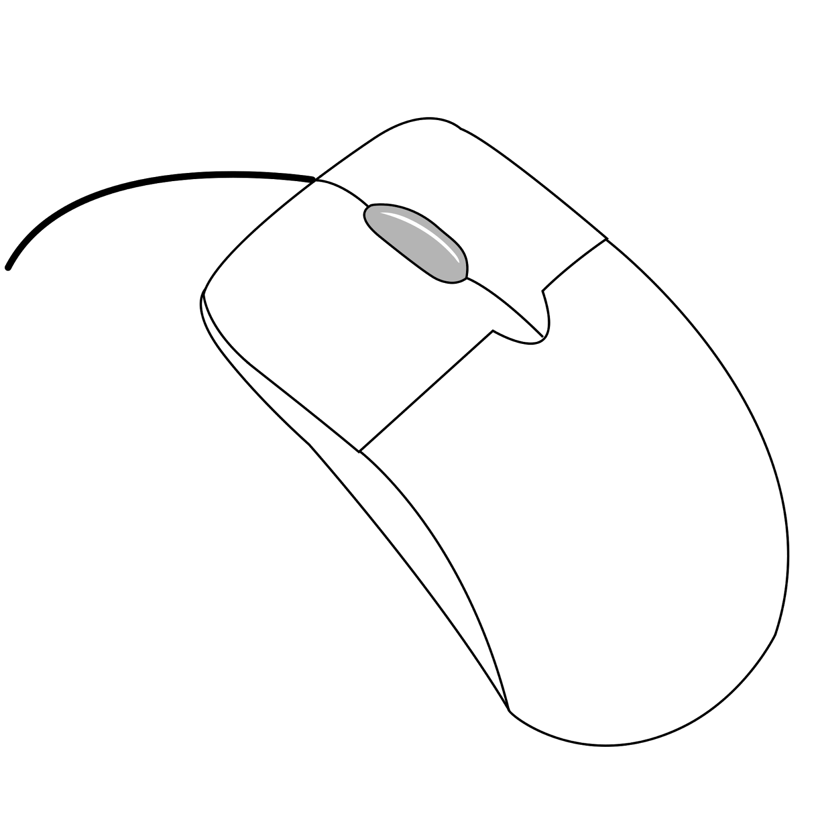 Thin Gray Outline Drawing Of A Simple Computer Mouse PNG Icon