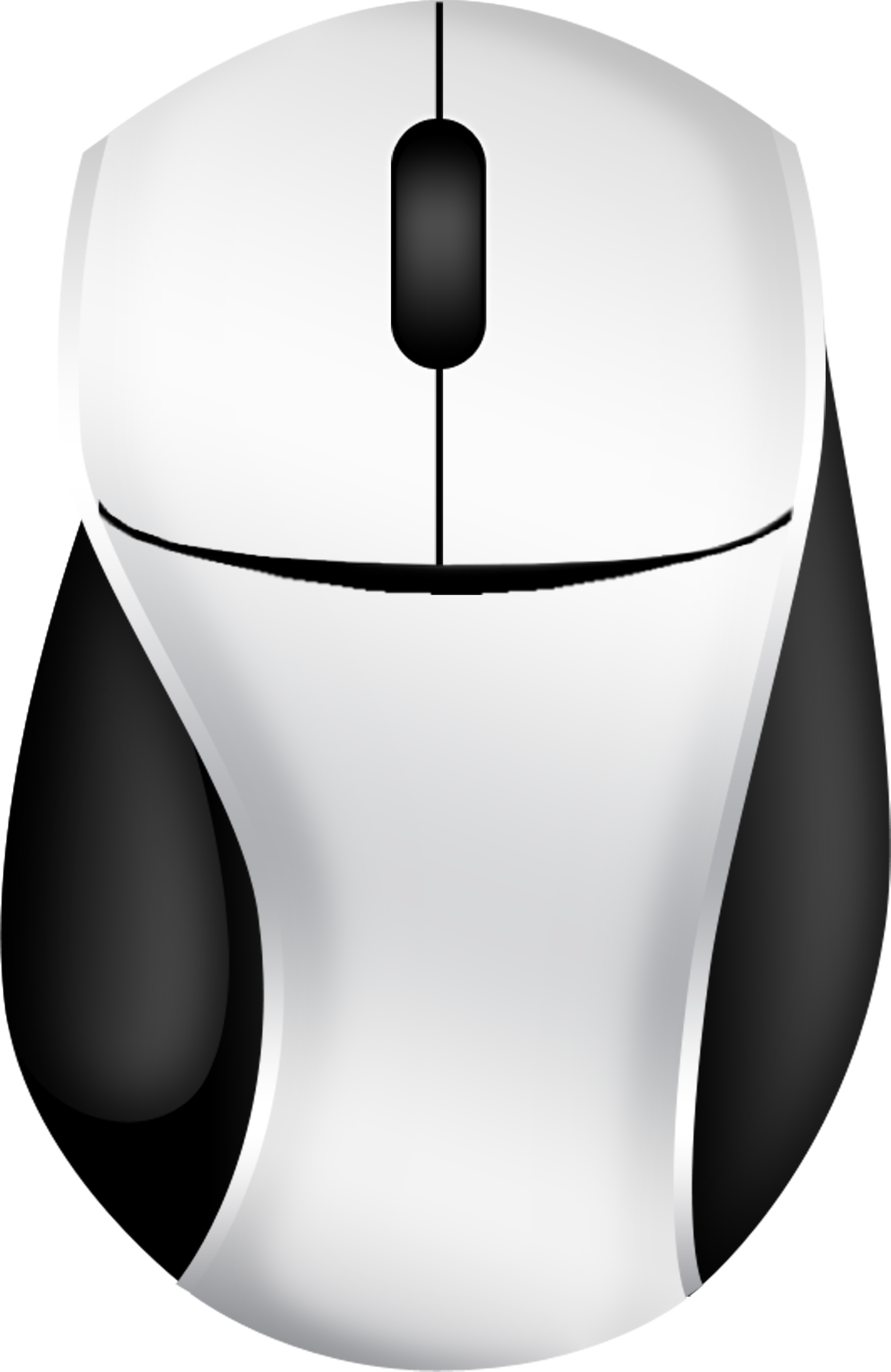 White And Black Optical Mouse With Scroll Wheel Isolated PNG Product Image