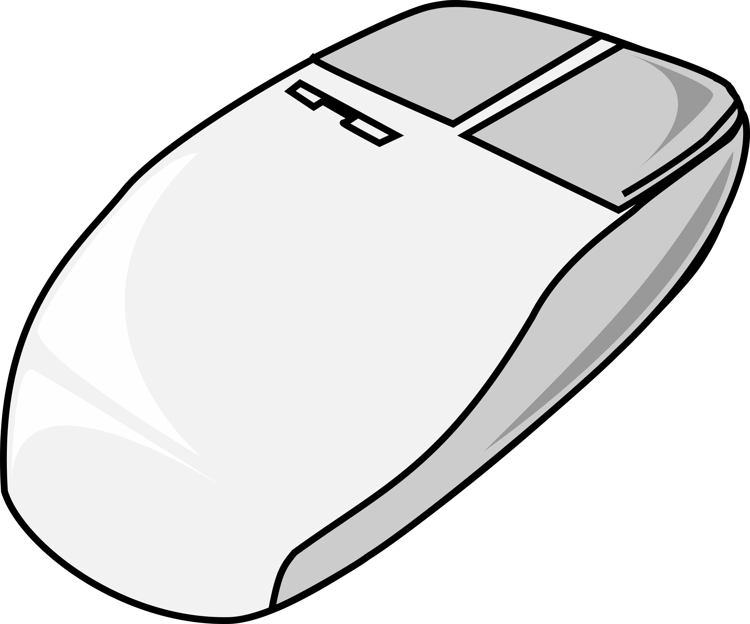 White Computer Mouse Top View Outline With Two Buttons And Scroll Wheel PNG