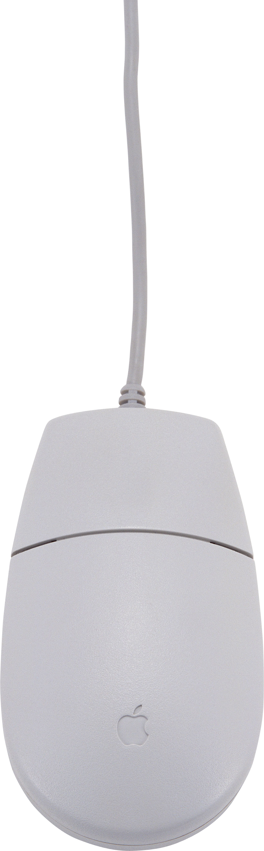 White Wired Mouse Side View With Long Vertical Cable PNG Product Photo