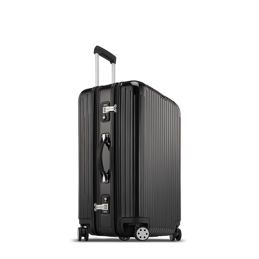 Black Hard Shell Carry On Suitcase With Textured Front PNG Product Image