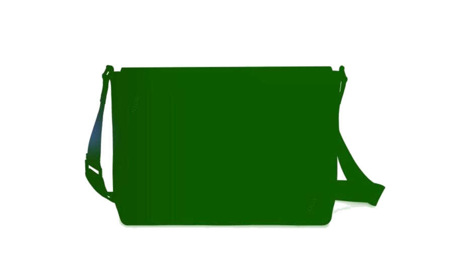 Green Soft Travel Duffel Bag Side View Silhouette PNG Graphic