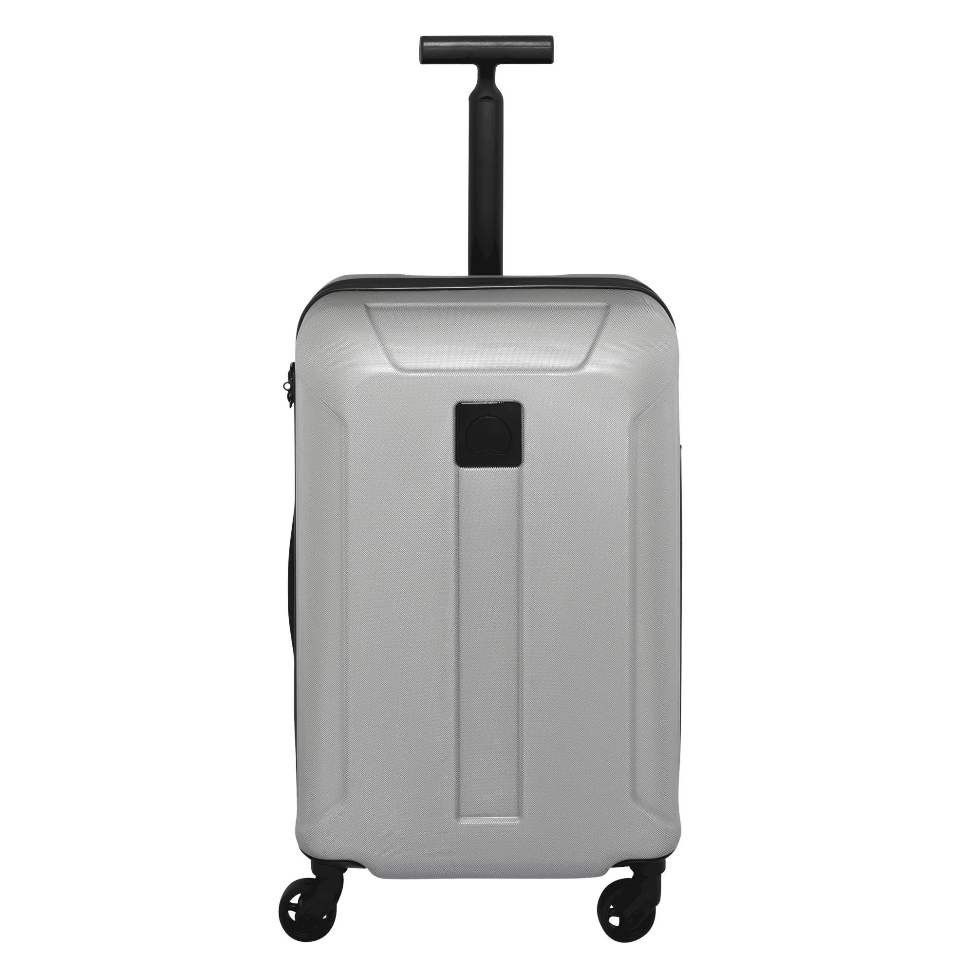 Silver Aluminum Hard Case Suitcase With Vertical Ridges PNG Product Photo