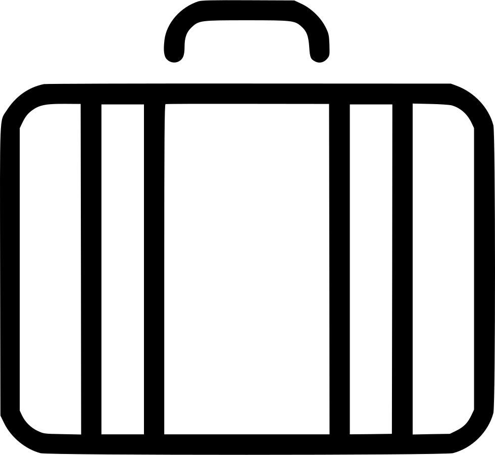Simple Black Rolling Suitcase Symbol With Telescopic Handle PNG Icon