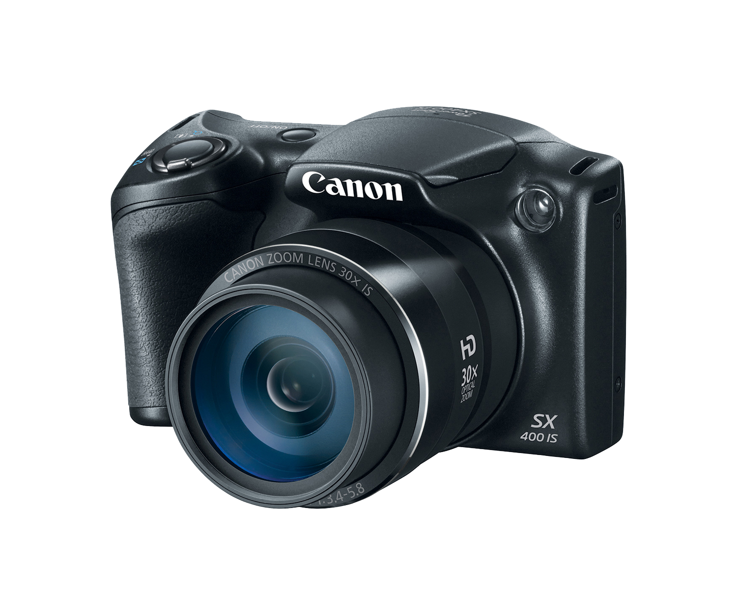 Black Compact Digital Camera With Blue Tinted Zoom Lens High Resolution Transparent PNG Image