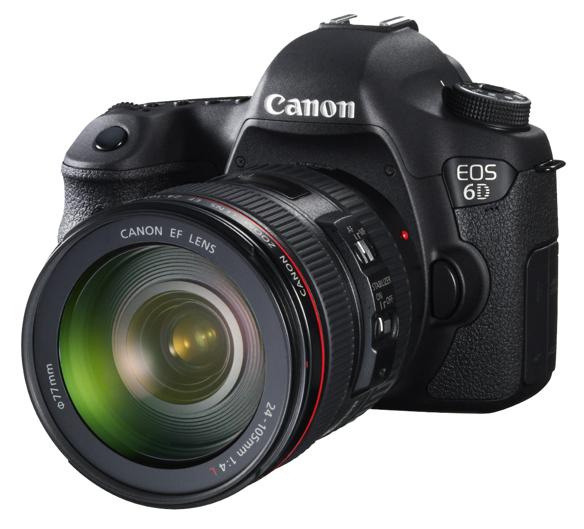 Black DSLR Camera With Green Glass Lens And Built In Flash Photo Camera PNG Graphic