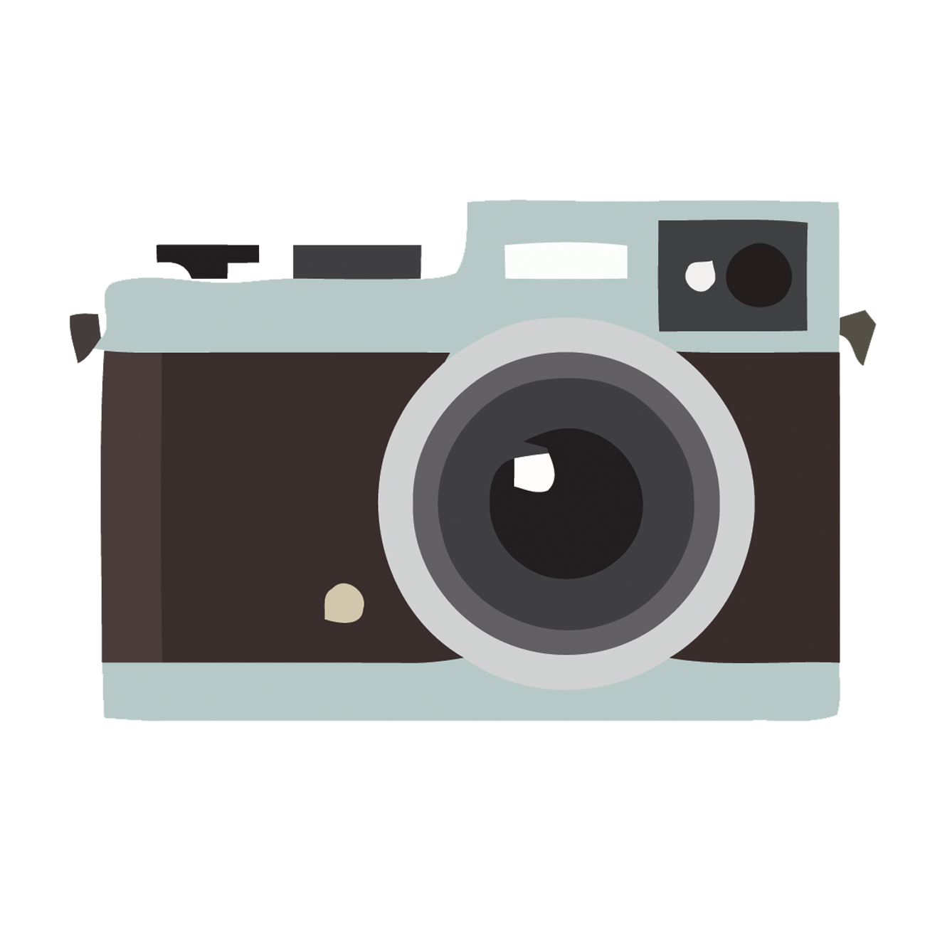 Flat Retro Film Camera Illustration In Muted Vintage Colors Transparent Background PNG Image