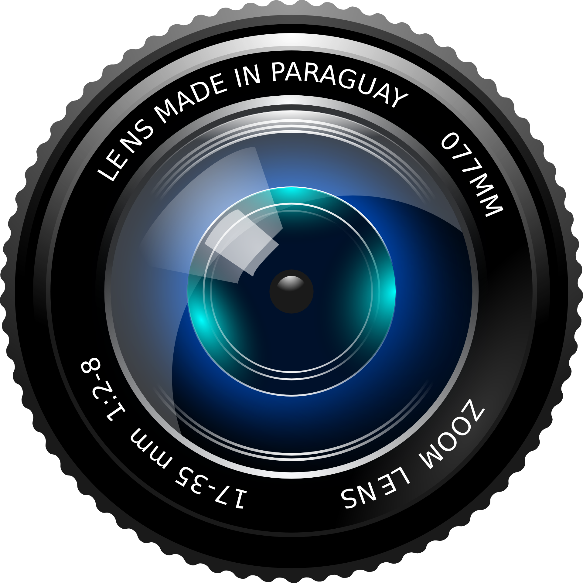 Glossy Camera Lens Aperture Close Up With Blue Green Reflection Transparent PNG Clipart