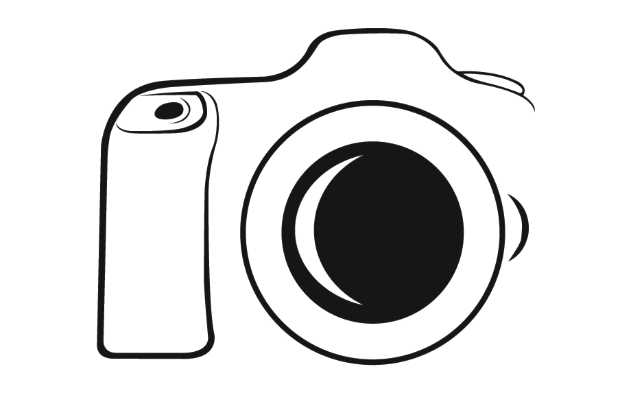 Hand Drawn Minimal Camera Outline With Large Circular Lens Camera Illustration PNG Download