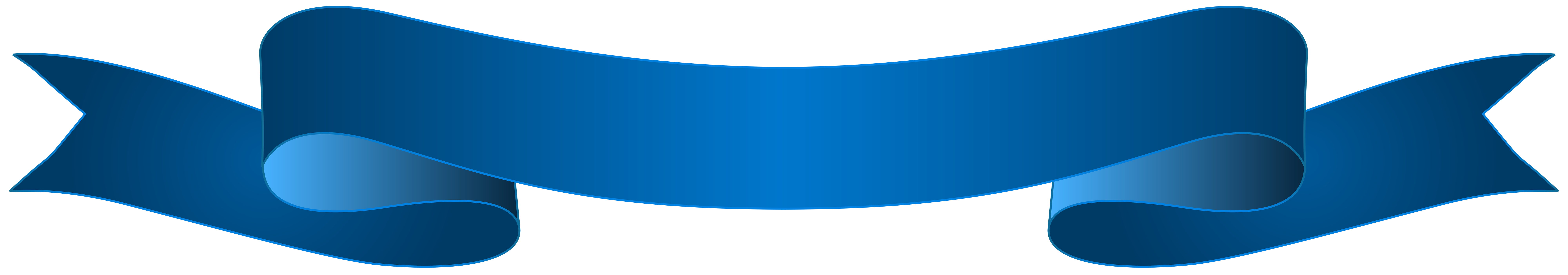 Deep Navy Blue Curled Ribbon Banner With Pointed Fishtail Ends High Resolution Banner PNG Image
