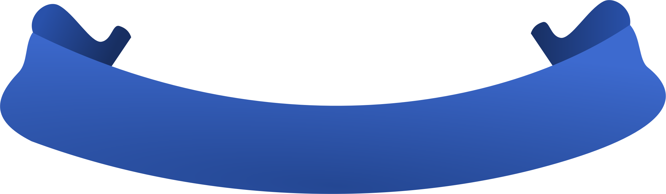 Royal Blue Curved Blank Ribbon Banner With Sculpted Rolled Ends High Resolution Banner PNG Image