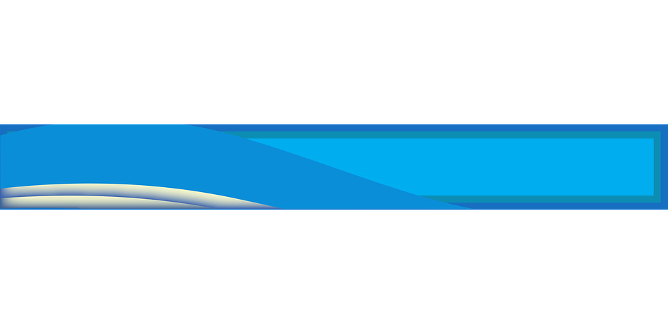 Slim Blue Horizontal Banner Strip With Silver Decorative Border Transparent PNG Clipart