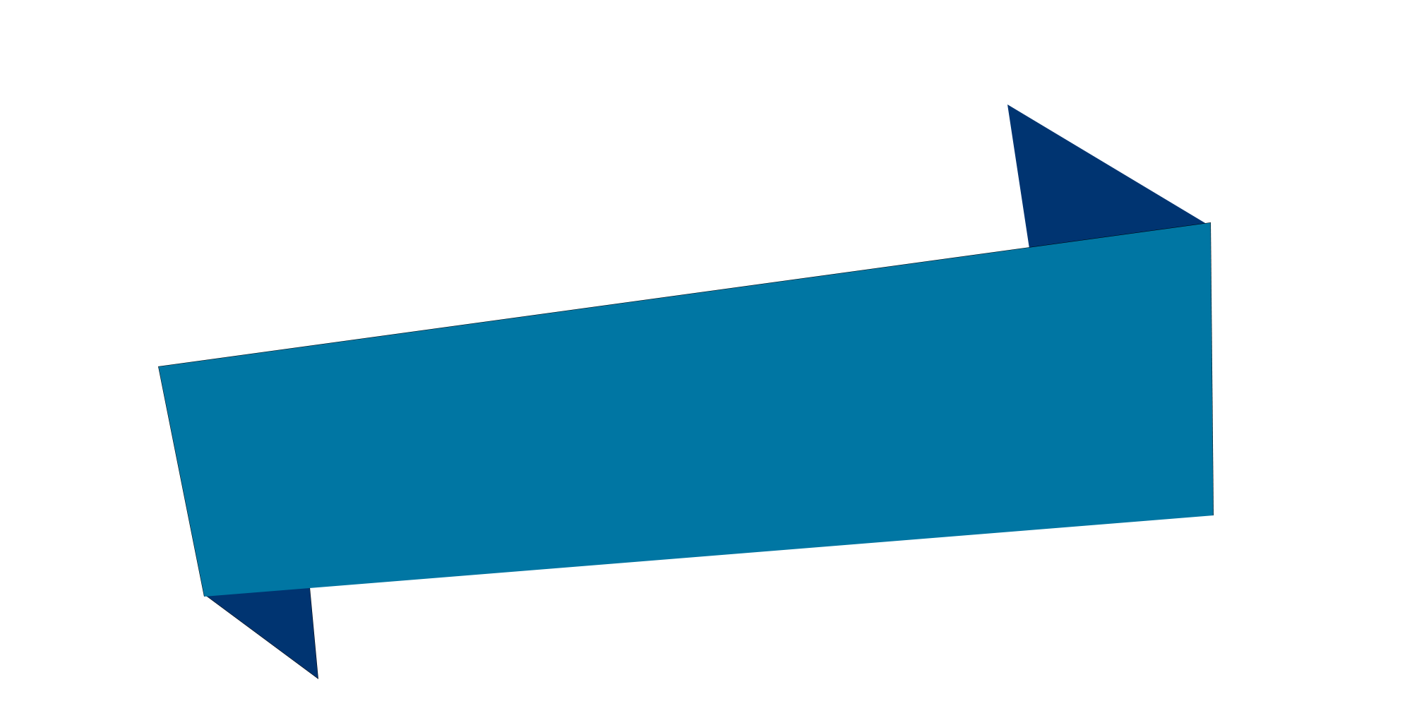 Teal Blue Rectangular Ribbon Banner With Folded Triangle Tails Decorative Ribbon PNG Illustration