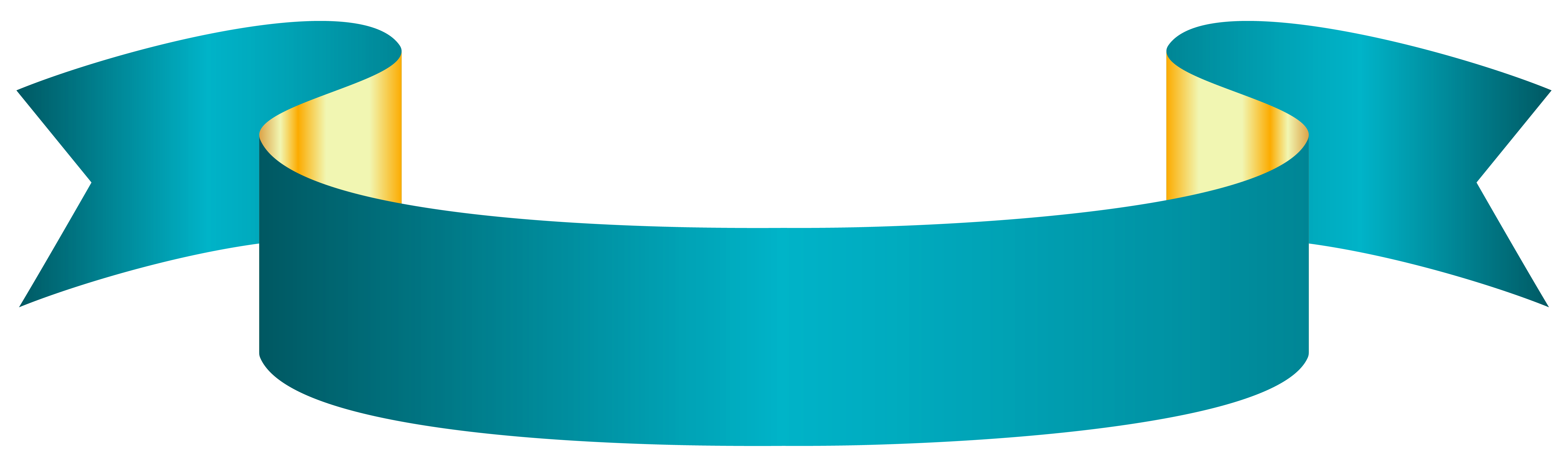 Turquoise Teal Satin Ribbon Banner With Rolled Decorative Ends Blue Ribbon PNG Graphic
