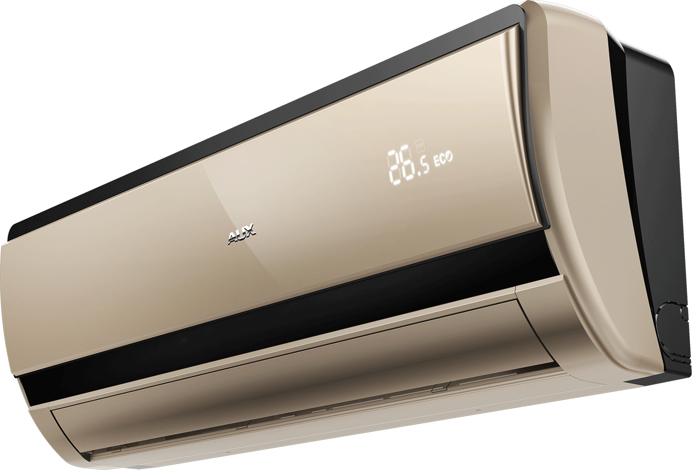 Beige Gold Wall Mounted Mini Split Air Conditioner With Dark Vent High Resolution Transparent PNG Image