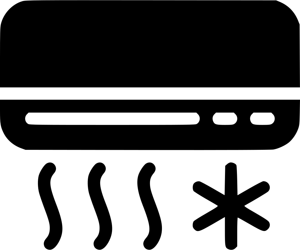 Black Air Conditioner Icon With Cool Airflow Lines And Snowflake Symbol Air Conditioner PNG Illustration