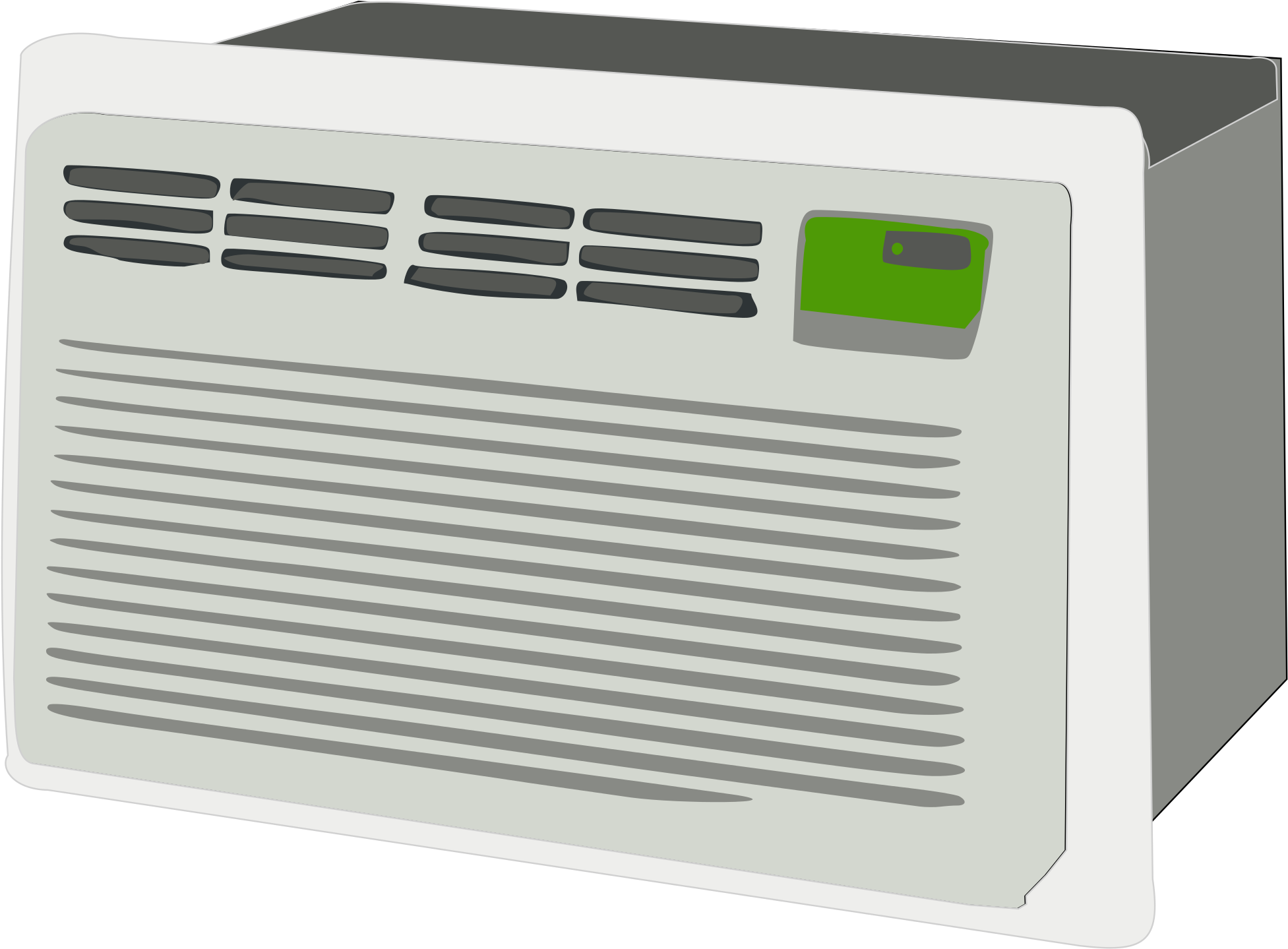 Compact Window Air Conditioner With Green Digital Temperature Display Air Conditioner PNG Illustration