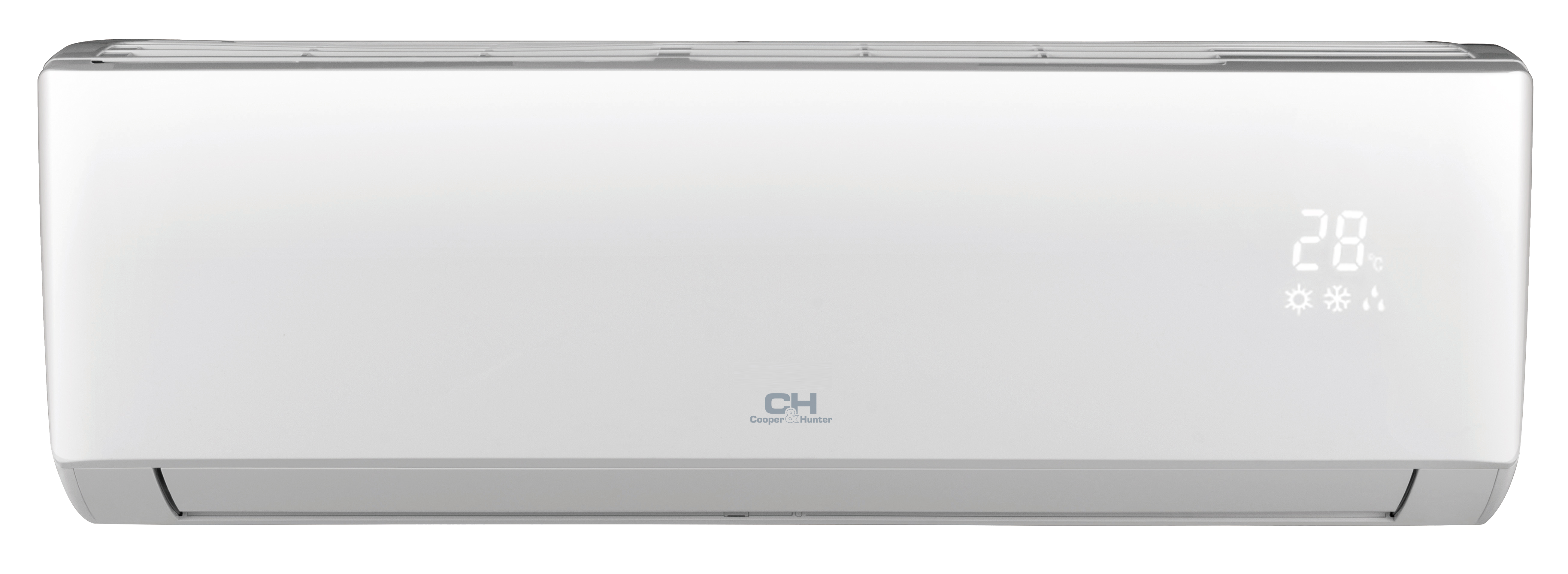 Extra Wide White Wall Mounted Mini Split Air Conditioner Indoor Unit Isolated Transparent PNG Image