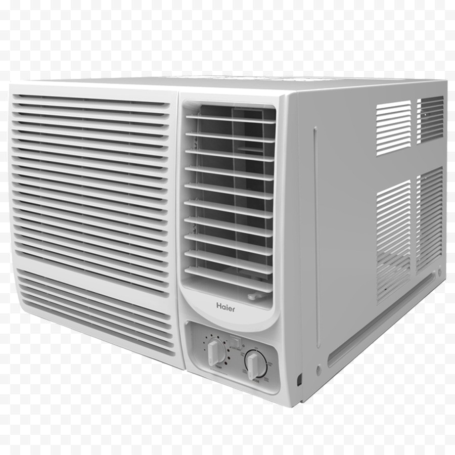 Gray Window Air Conditioning Unit With Front Vent And Side Controls Isolated Transparent PNG Image
