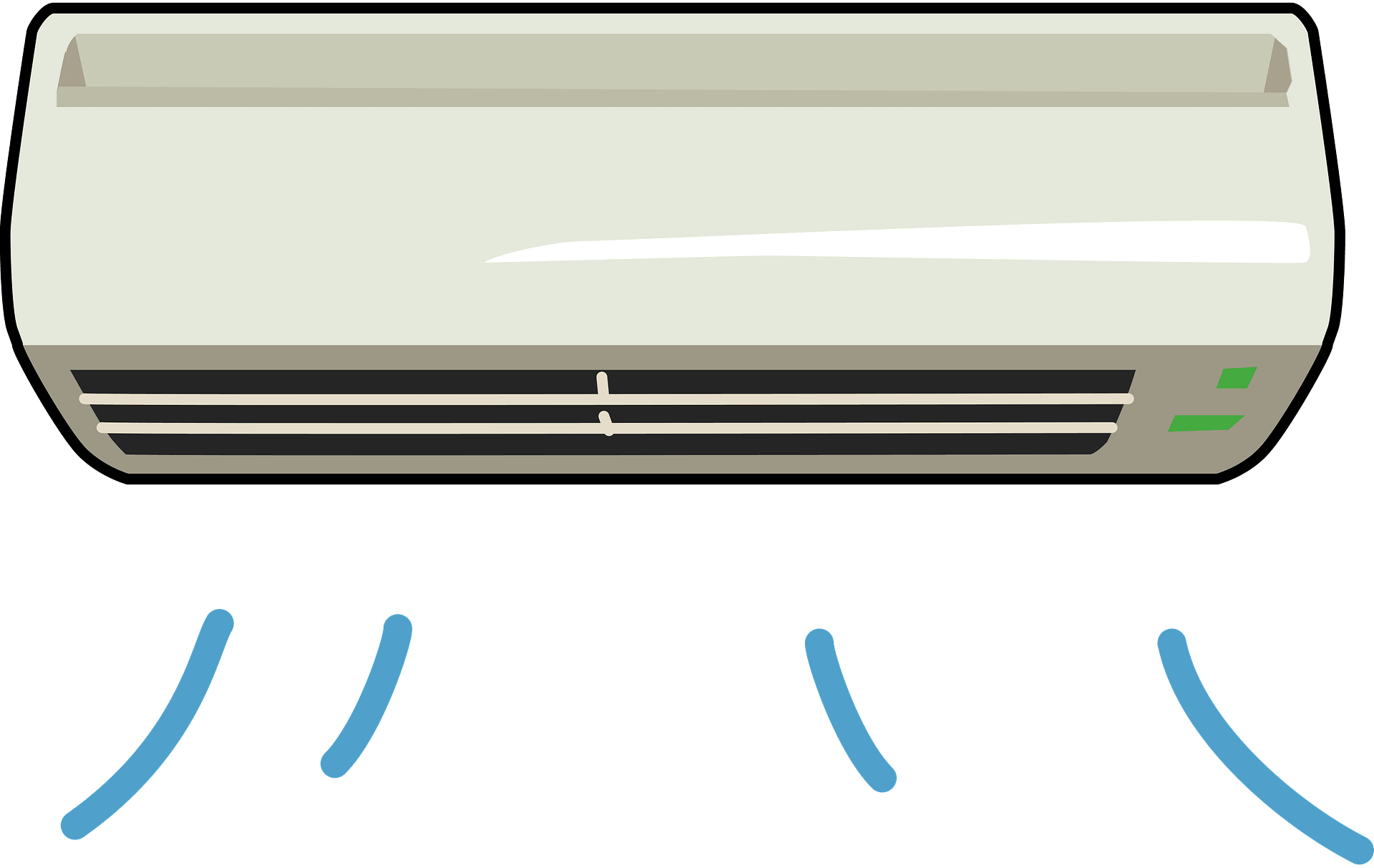 Illustration Of Window Air Conditioner Blowing Cool Air With Curved Lines Transparent PNG Clipart