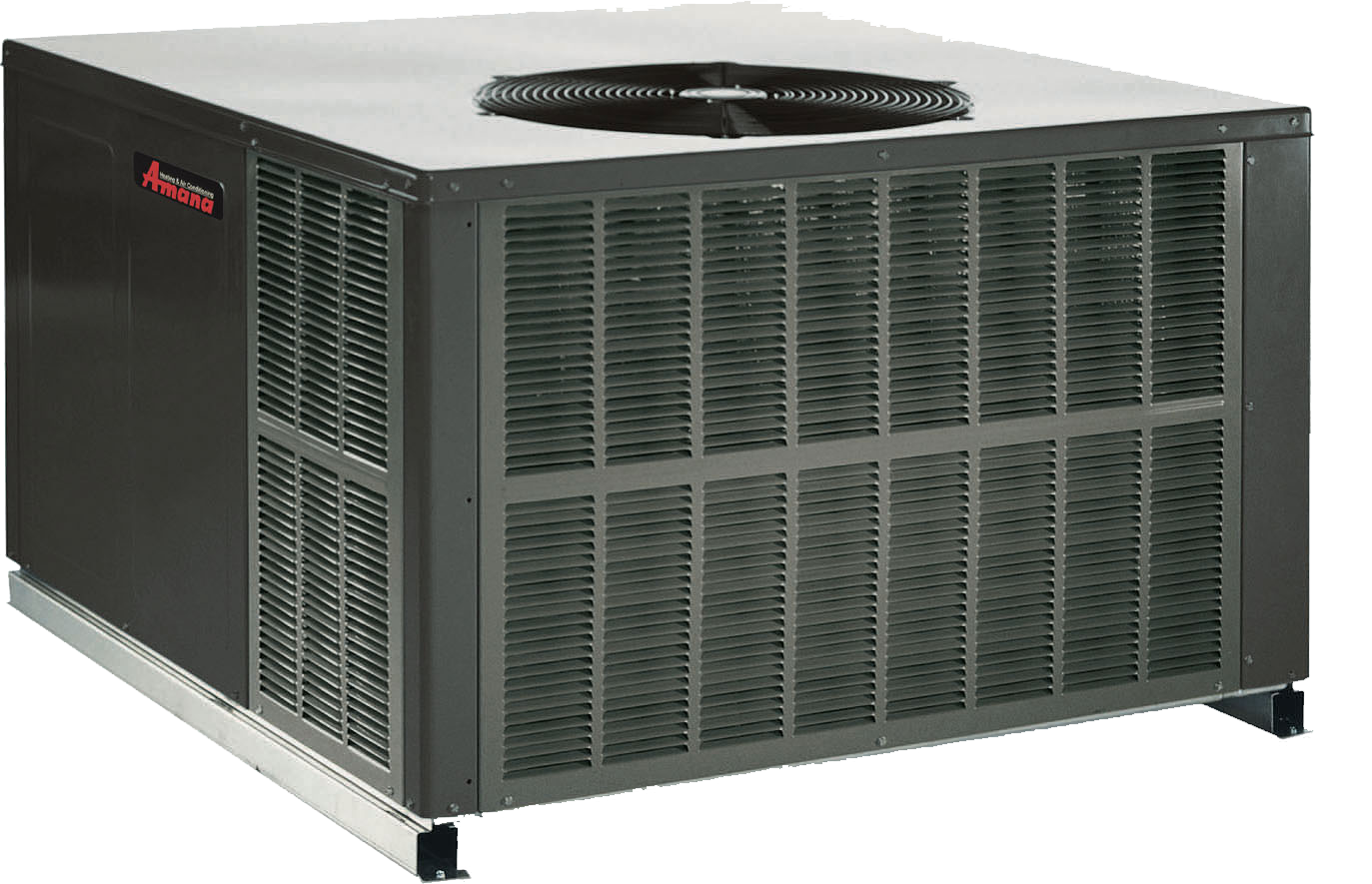 Large Gray Outdoor Air Conditioner Condenser Unit With Protective Metal Grille Air Conditioner Transparent PNG