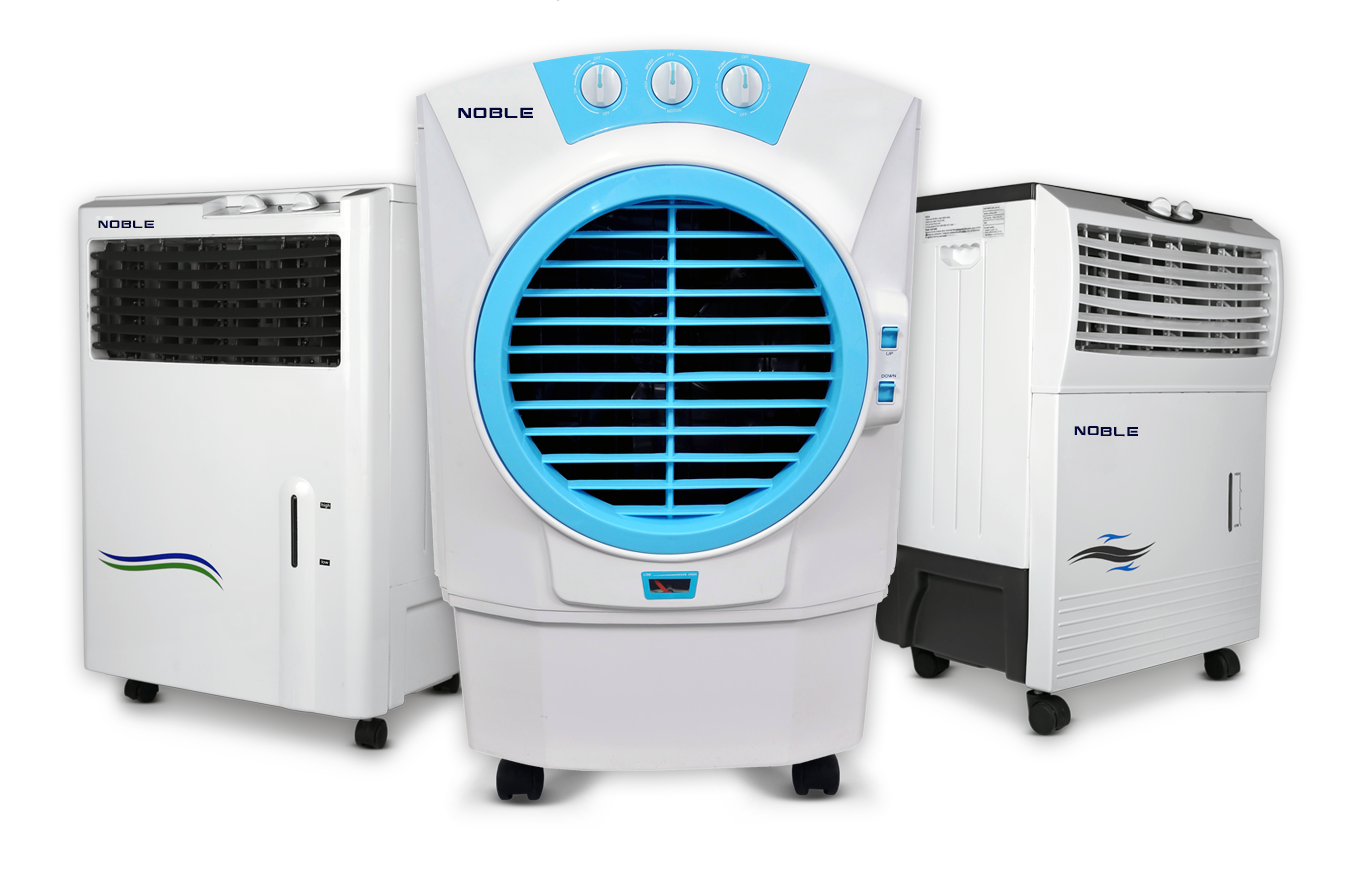 Portable Evaporative Air Cooler With Blue Fan And White Side Panels Air Conditioner Transparent PNG
