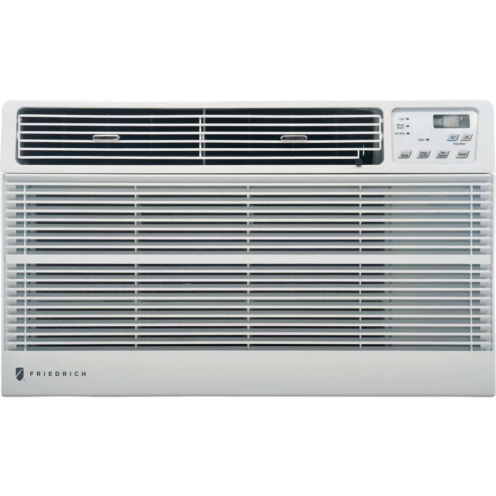 Silver Window Air Conditioner With Wide Front Vent And Side Controls Air Conditioning PNG Graphic