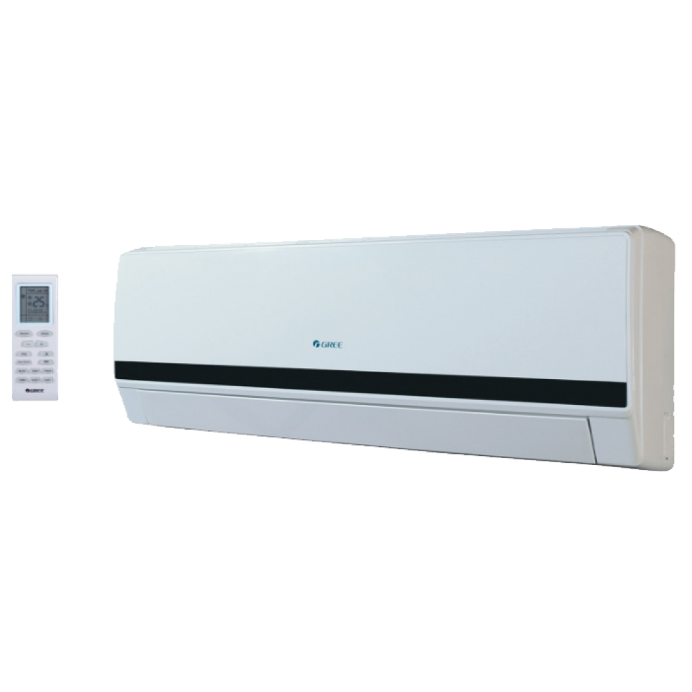 White Horizontal Wall Mounted Mini Split Air Conditioner Product Image Transparent Background PNG Image