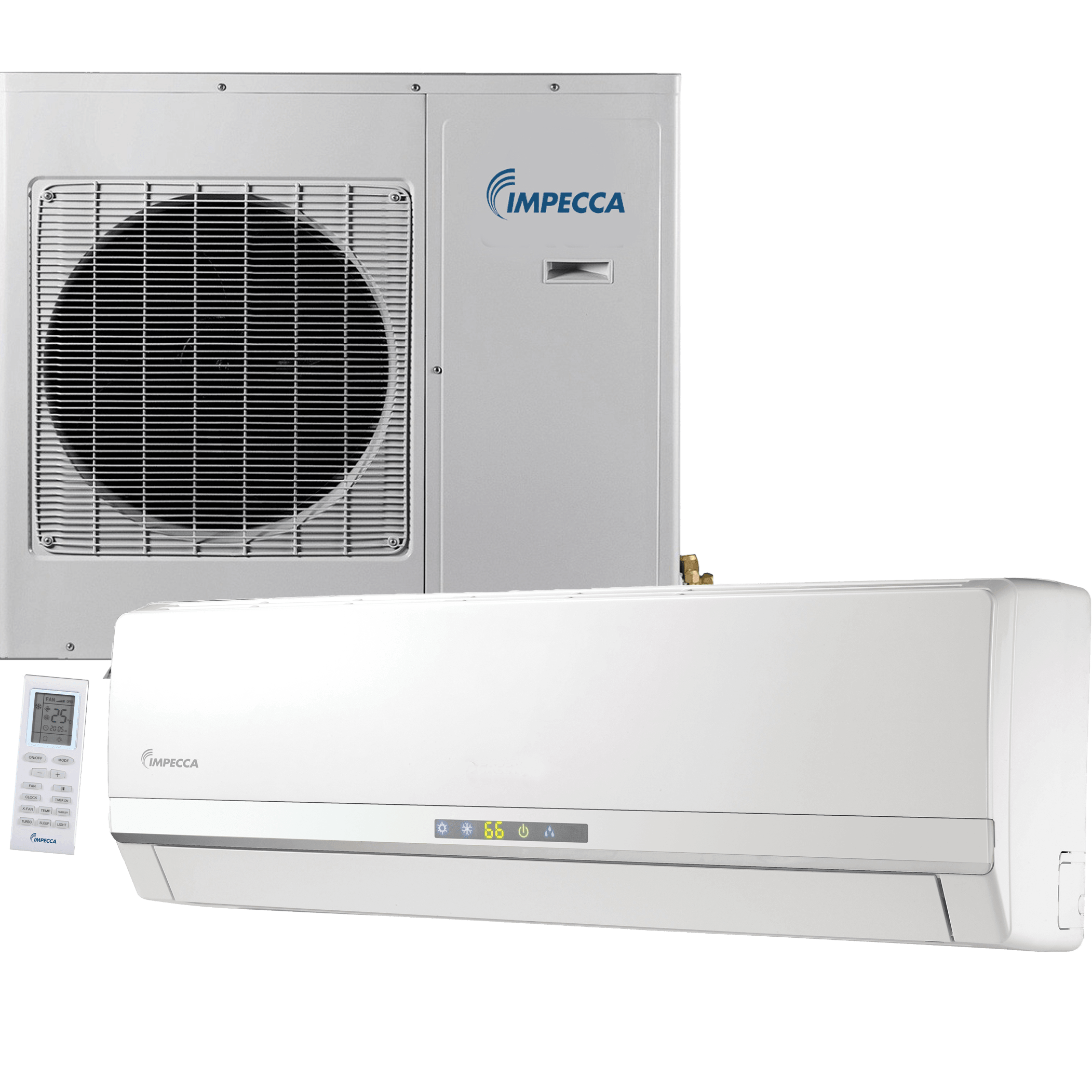 White Mini Split Air Conditioner Set With Outdoor Condenser And Wall Unit Transparent PNG Clipart