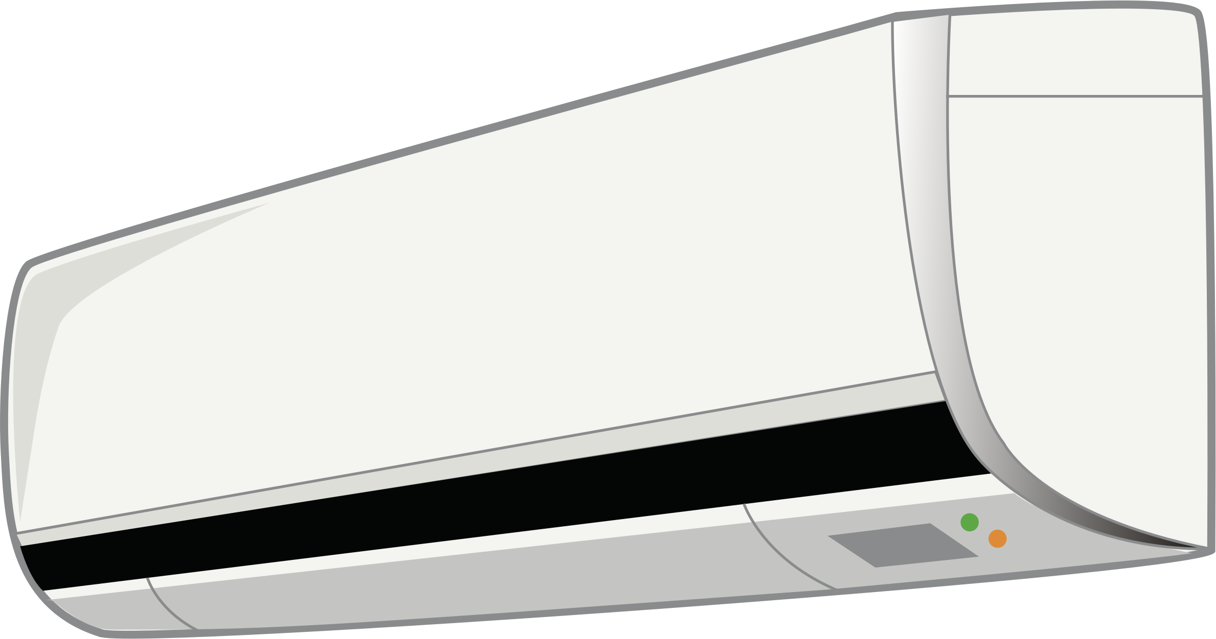 White Mini Split Air Conditioner Shown From Three Quarter Side Angle Air Conditioning PNG Graphic
