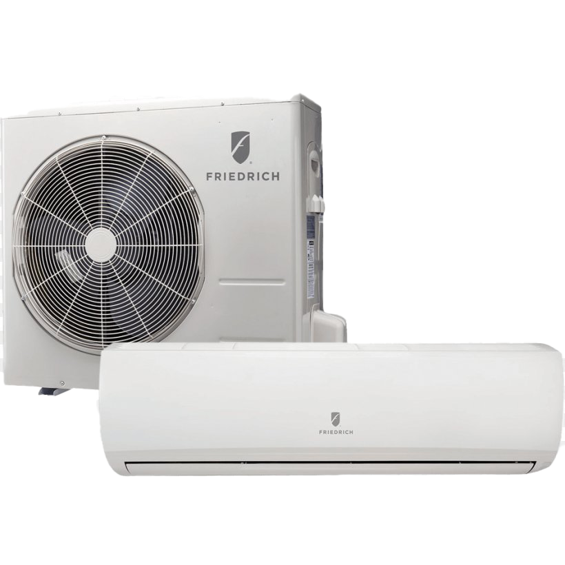 White Split Air Conditioning System With Two Indoor Units And Compressor Transparent PNG Clipart