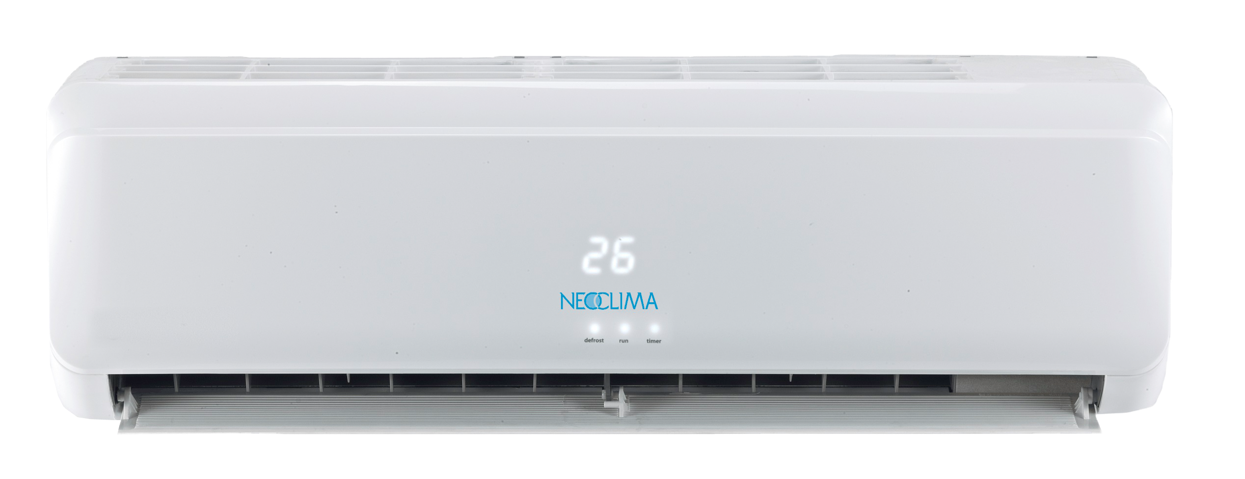 White Wall Mounted Mini Split Air Conditioner With Blue Status Light Transparent Background PNG Image