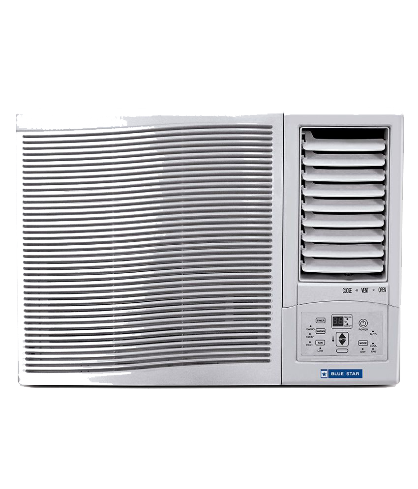 White Window Air Conditioner With Front Grille And Side Vents Isolated AC Unit PNG Image