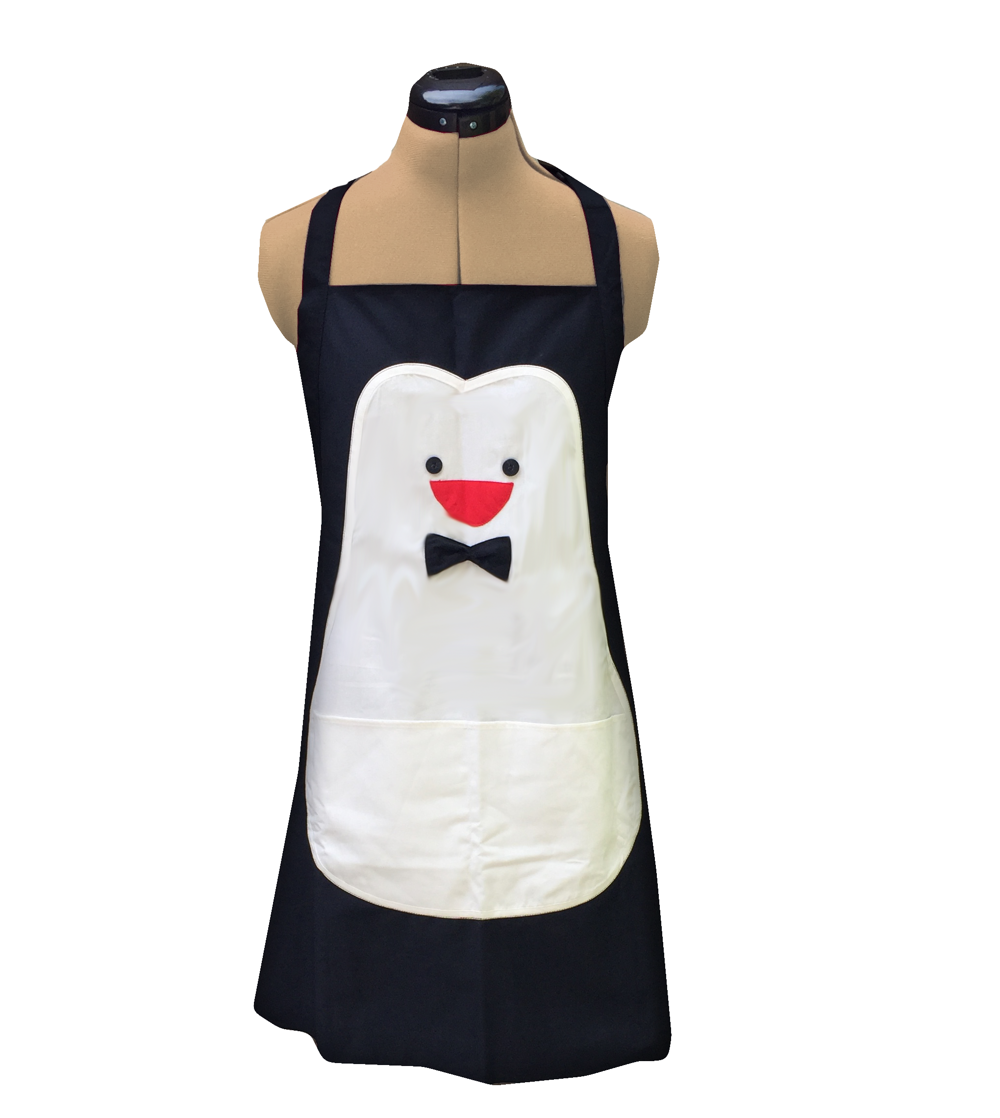 Black And White Cooking Apron With Cute Heart Character Design Kitchen Apron Transparent PNG