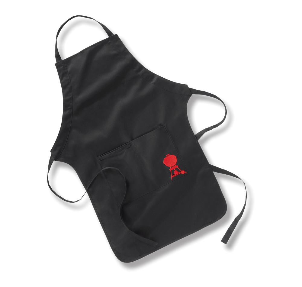 Black Barbecue Grilling Apron With Crossback Straps And Red Emblem High Resolution Transparent PNG Image