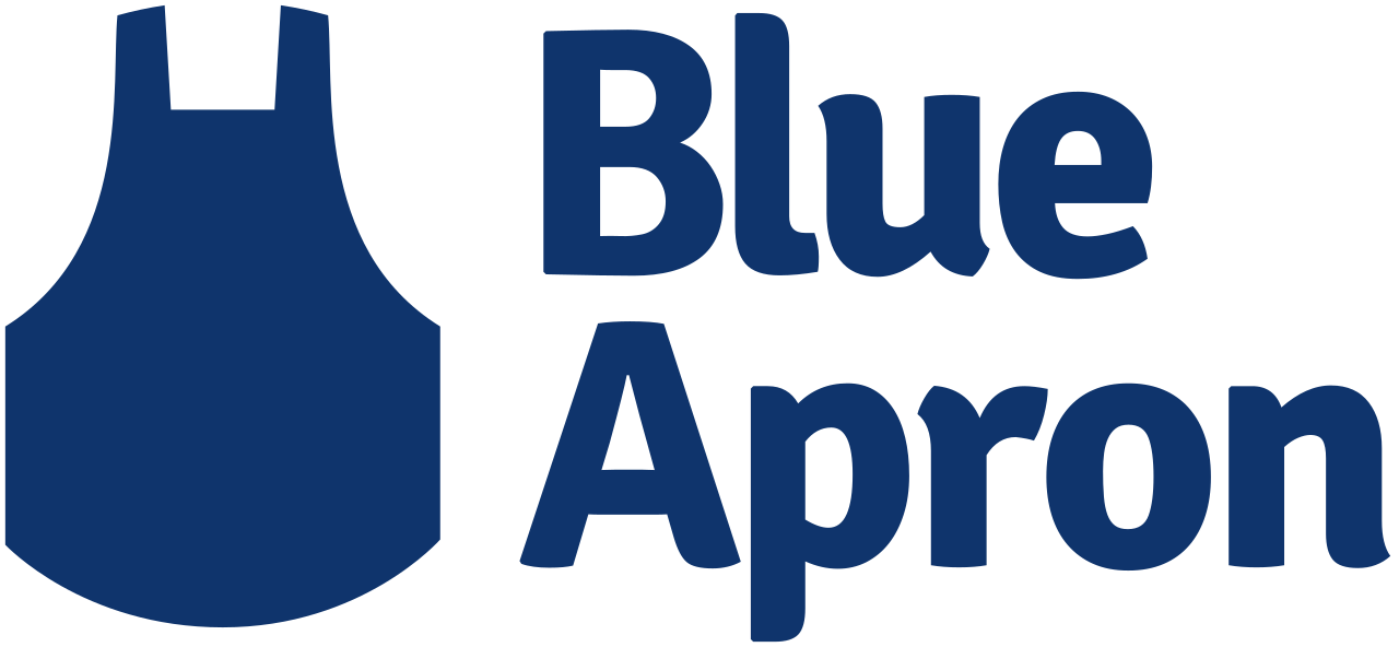 Blue Apron Brand Logo Graphic With White Text And Bib Symbol Isolated Apron PNG Image
