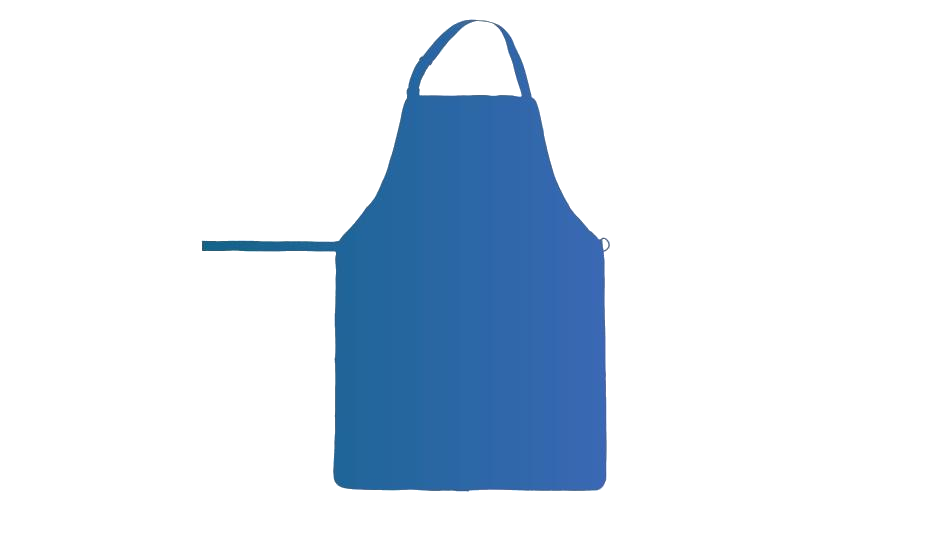 Blue Bib Apron Product Illustration With Long Waist Ties Apron PNG Graphic