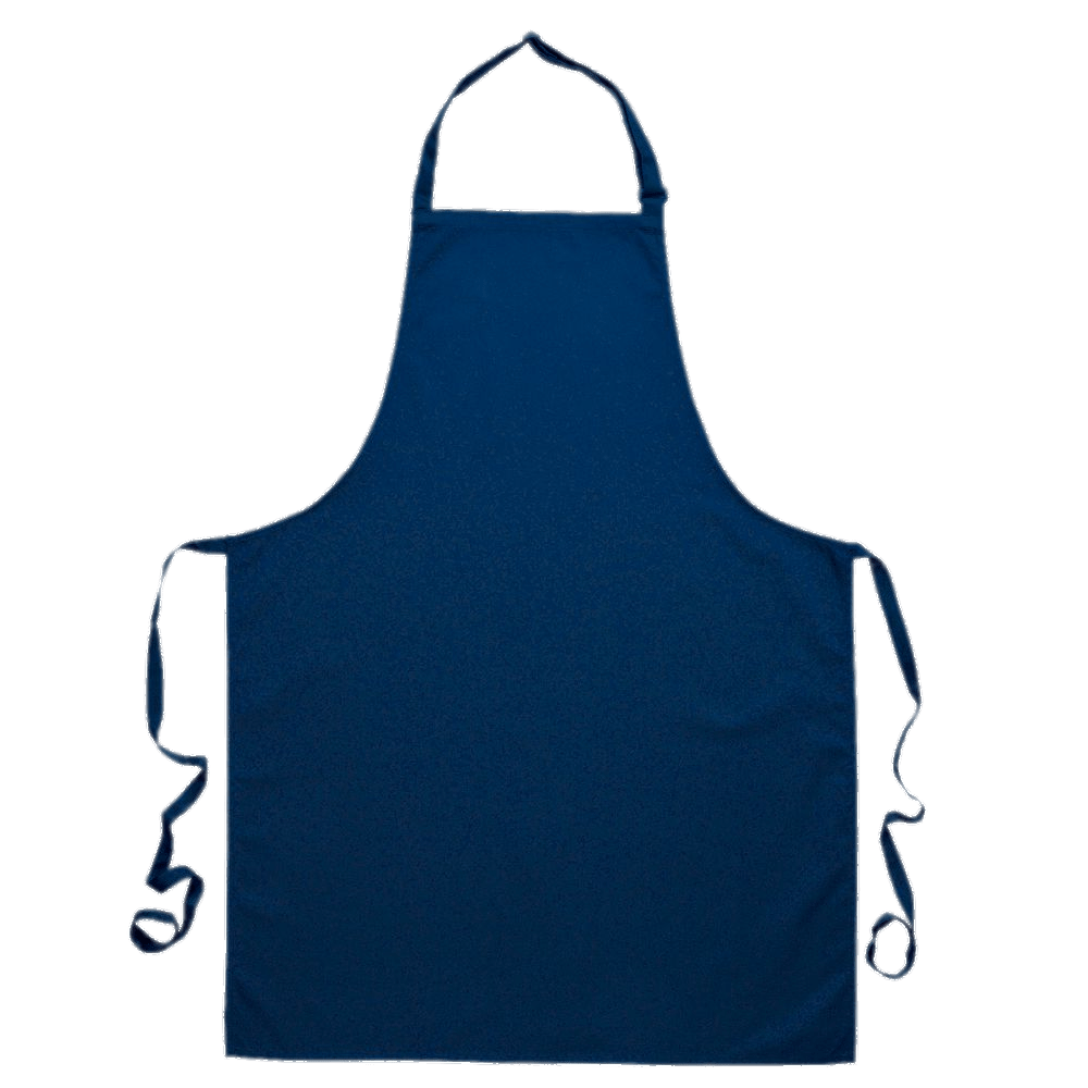 Blue Denim Bib Apron With Front Pocket And Long Side Ties Apron PNG Graphic