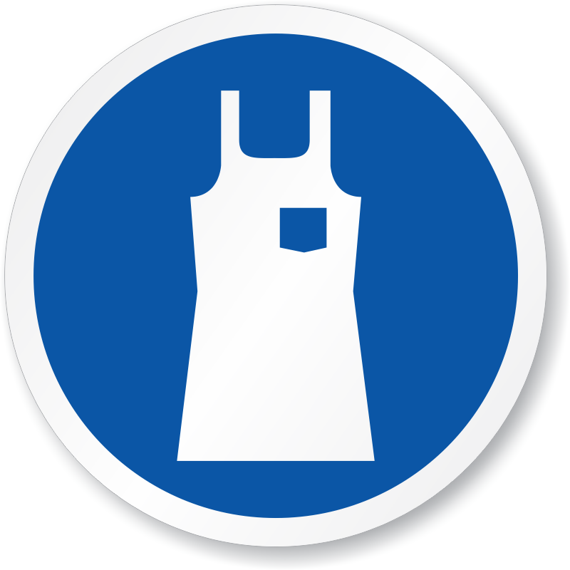 Blue Mandatory Protective Apron Safety Sign In Circular Badge Cooking Apparel Transparent PNG