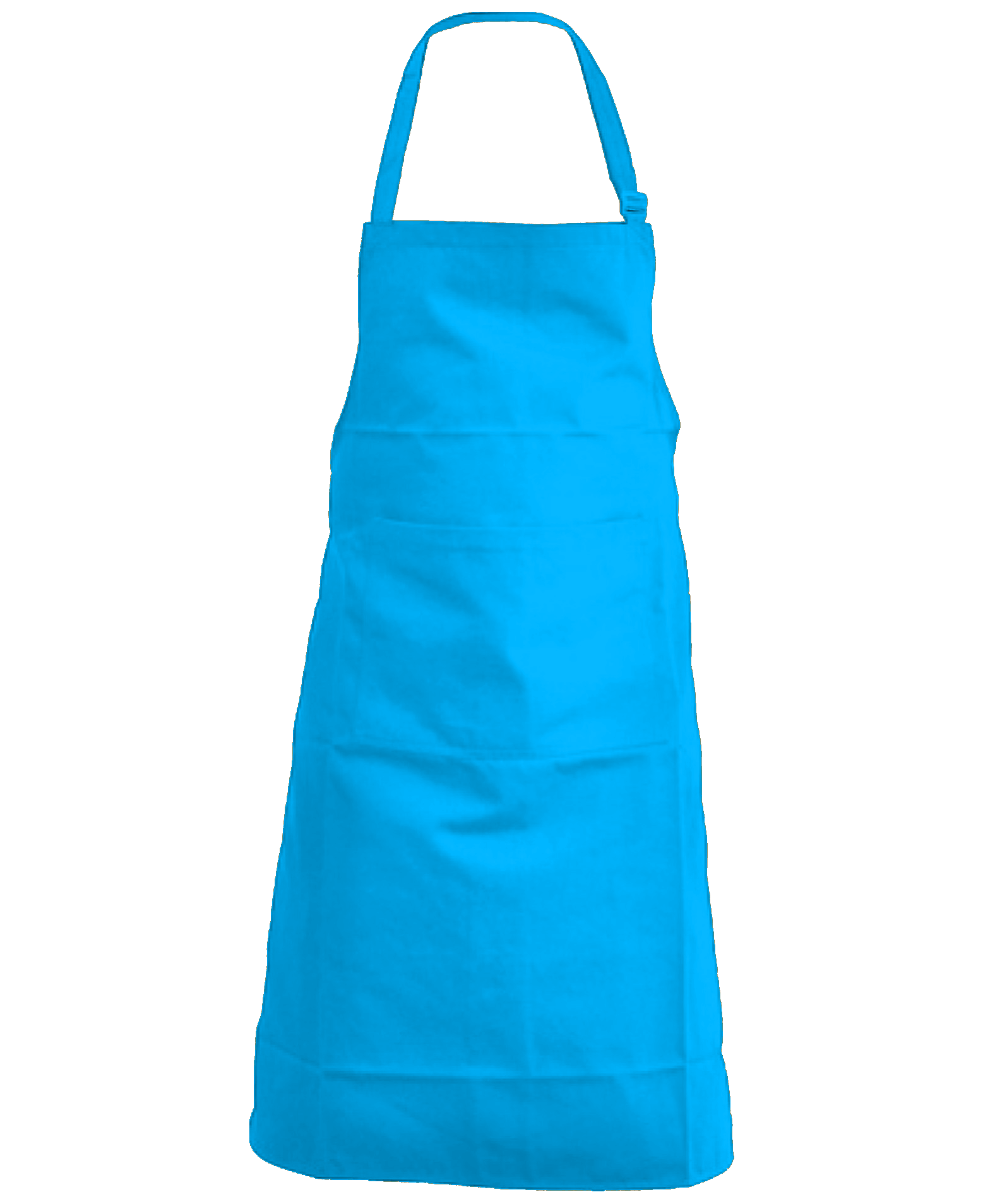 Bright Blue Full Length Apron With Simple Neck Loop And Waist Ties High Resolution Transparent PNG Image