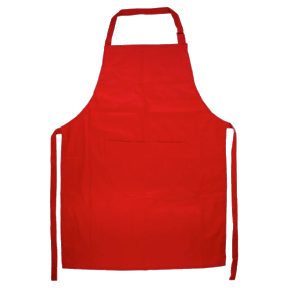 Bright Red Full Body Apron With Adjustable Neck And Side Ties Cooking Apparel Transparent PNG