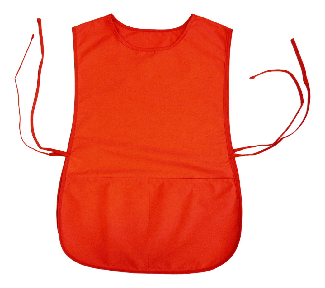 Bright Red Plain Bib Apron With Waist Ties And Pocket Kitchen Apron Transparent PNG
