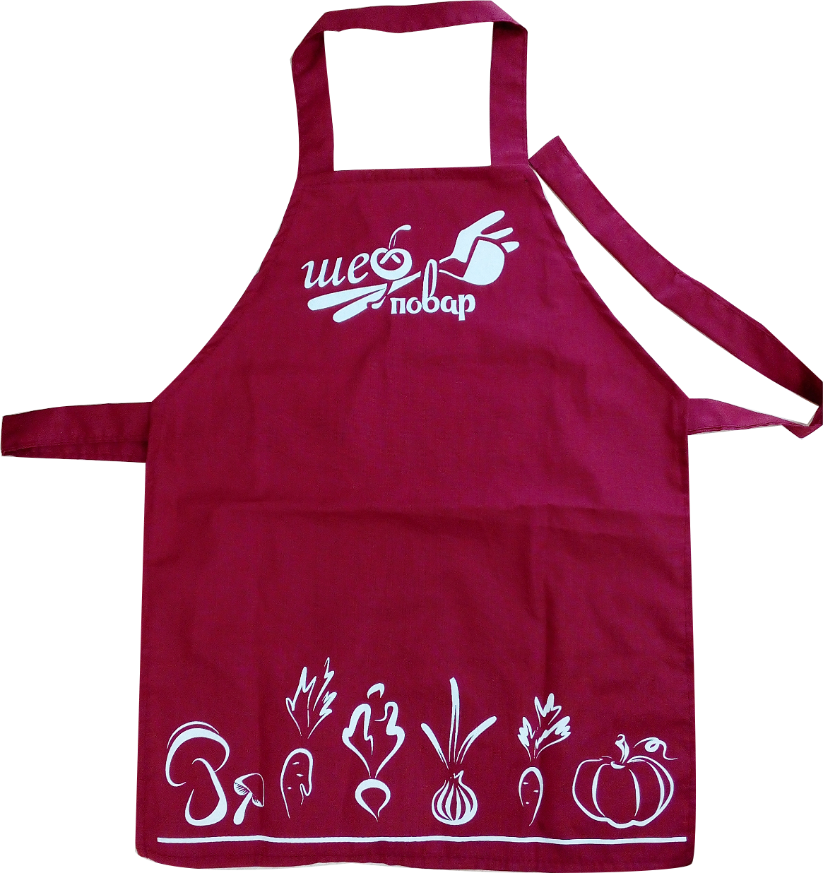 Burgundy Cooking Apron With Decorative Baking And Kitchen Graphics Cooking Apparel Transparent PNG