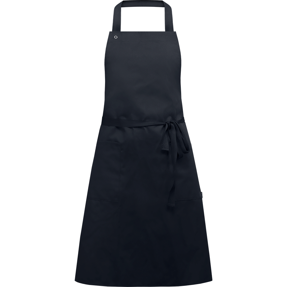 Classic Black Cotton Bib Apron With Large Front Pocket Transparent Background PNG Image